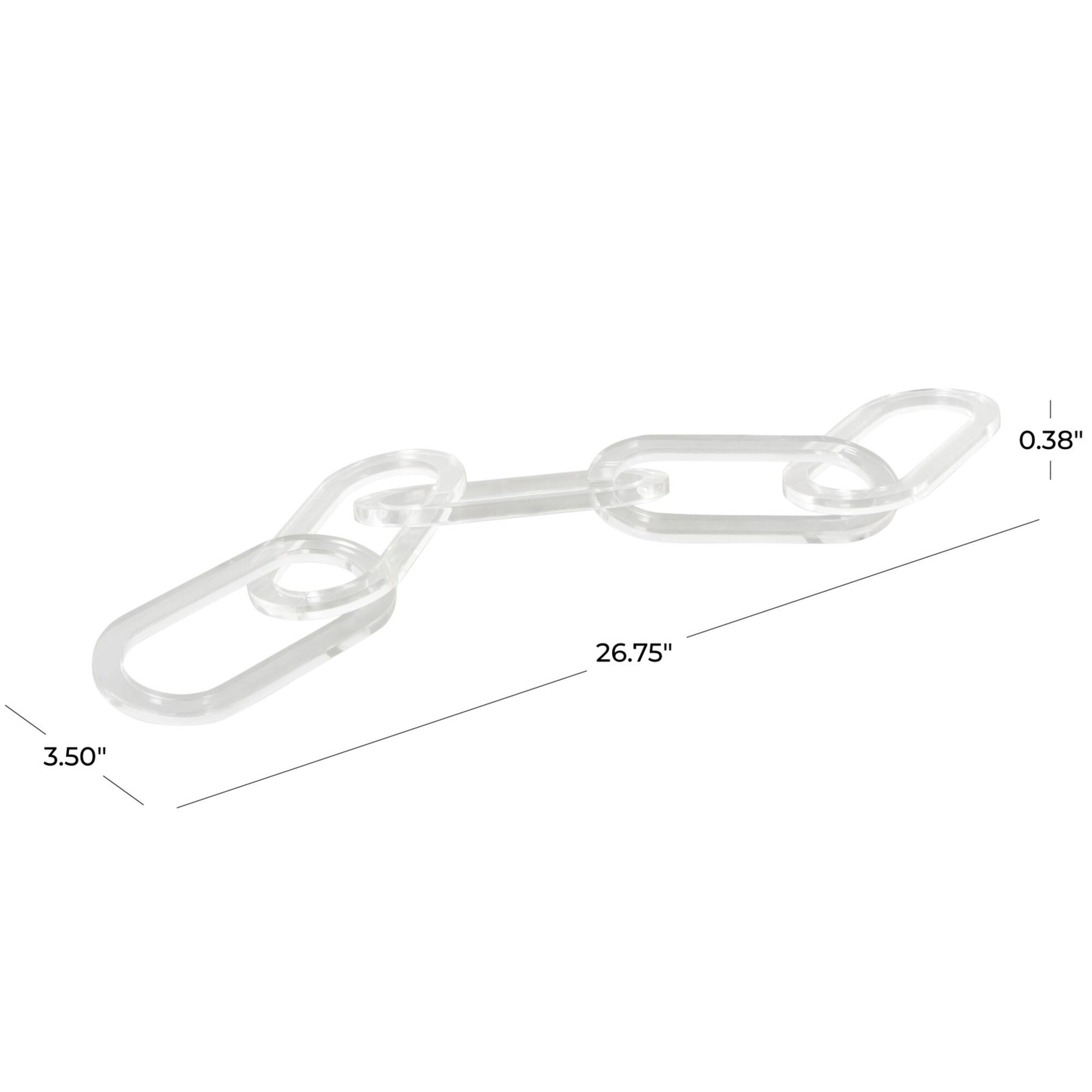 27" Clear Acrylic Plastic Chain Oval Link Sculpture
